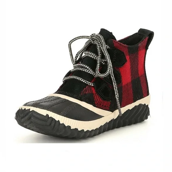 SOREL Out N About Waterproof Buffalo Plaid Booties - Picture 4 of 5